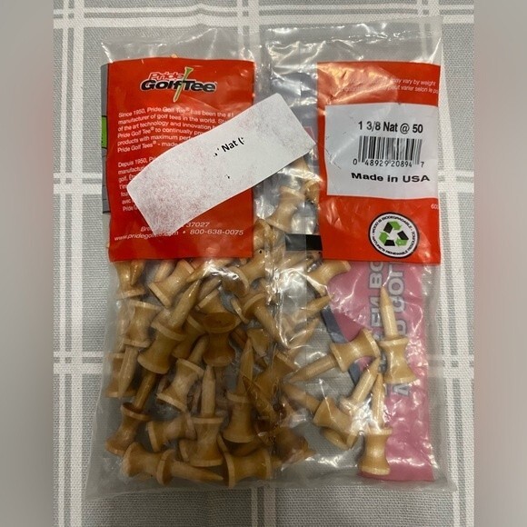 Golf Pride Wooden Step Tees 40) 2-3/4" & 50) 1-3/8” Made of 100% Hardwood Birch - Picture 4 of 5